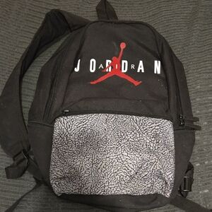 Jordan Black Backpack with Gray Pattern